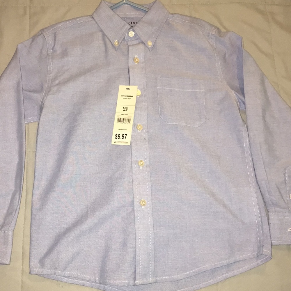 NWT, light blue button down.